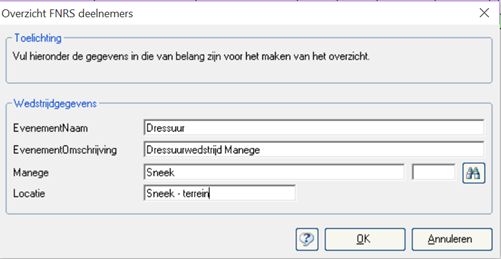 Voor de F proeven is de procedure om de uitslagen naar de KNHS te sturen als volgt: Als alle punten zijn ingevoerd, ga dan Bestand uitslagen Naar Excel en geef