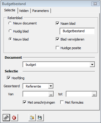 Functies Functies Budgetbestand Deze functie geeft de mogelijkheid om de gegevens omtrent de budgetposten die werden aangemaakt in de algemene boekhouding te importeren.