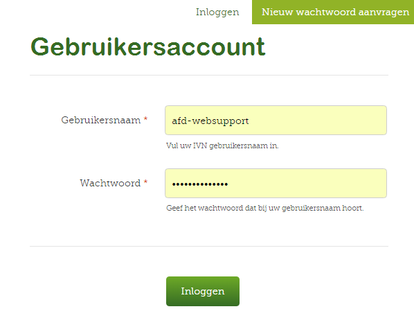 Daarna kun je zelf een nieuw wachtwoord maken voor het beheren van de website. Dit account kan door alle beheerders van deze afdelingssite worden gebruikt.