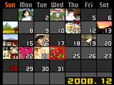 Weergeven van beelden op het kalenderscherm 1. Schuif de zoomregelaar tijdens de WEERGAVE modus tweemaal naar w (]).