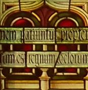 Kapel - Glas-in-lood Stephanus (AD 20-40) werd gestenigd om zijn geloof Zalig wie
