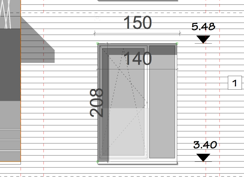 Voorbeeld 3 : aanpassingen ramen profielen-glas Update 2 : - Zendow Uf 1,1 W/m²K Schuifdeur Monorail LS Uf 1,5