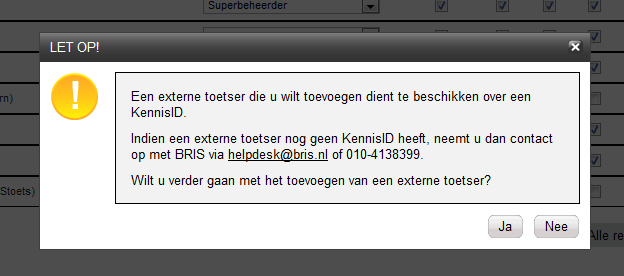 Externe toetser Een externe toetser is niet werkzaam bij uw eigen organisatie, maar bijvoorbeeld bij een adviesbureau. Wel wilt u deze externe persoon (een onderdeel van) een bouwplan laten toetsen.