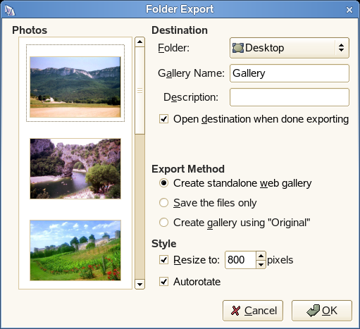 15.6.3 Foto s exporteren naar cd 1 Selecteer de foto s die u wilt exporteren. 2 Klik op Bestand > Exporteren > Exporteren naar map.