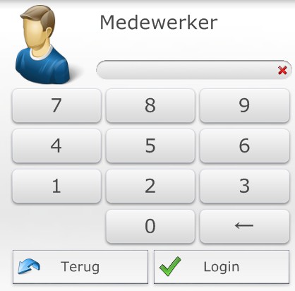 Inloggen Om in te loggen drukt u in het medewerker selectie scherm op een medewerker.