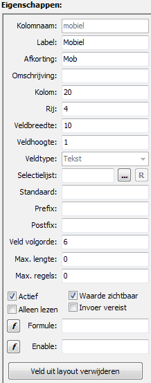 Veld toevoegen aan medewerkerkaart Om een veld toe te voegen aan de medewerkerkaart drukt u allereerst op de knop Velden.