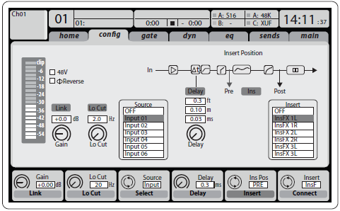 Output Signalen kunnen vrij worden toegekend, vanaf elk intern signaal, aan ieder van de volgende outputs: 16x analoge lokale XLR outputs (met digital delay voor time-alignment van de speakers) 6x