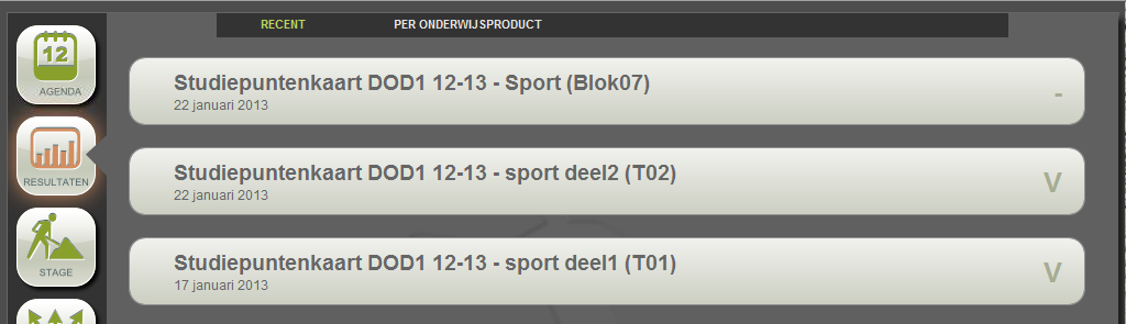 Resultaten: Recent zijn de resultaten die de laatste twee weken zijn ingevoerd. De status van deze resultaten zijn niet bij alle afdelingen gelijk.