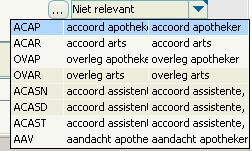 Helemaal rechts van de interactieregel staat het afhandelingsveld.