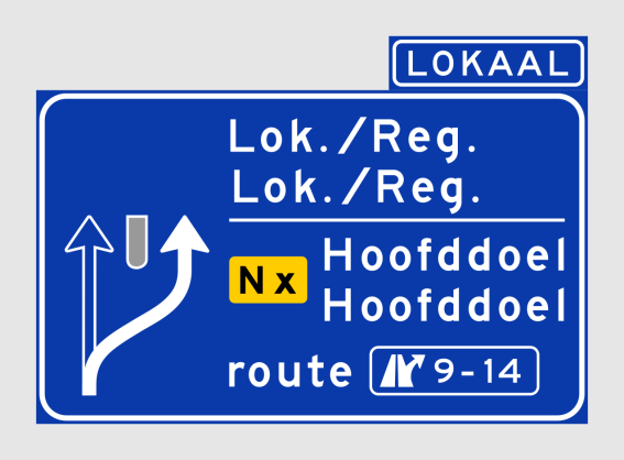 Voorontwerp splitsingsbord parallelbaanstelsel Voorontwerp servicebord Gezien het tijdbestek van het onderzoek was er helaas geen ruimte voor een uitgebreide test met visualisaties van alle