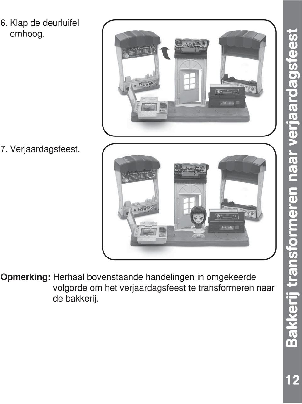 omgekeerde volgorde om het verjaardagsfeest te