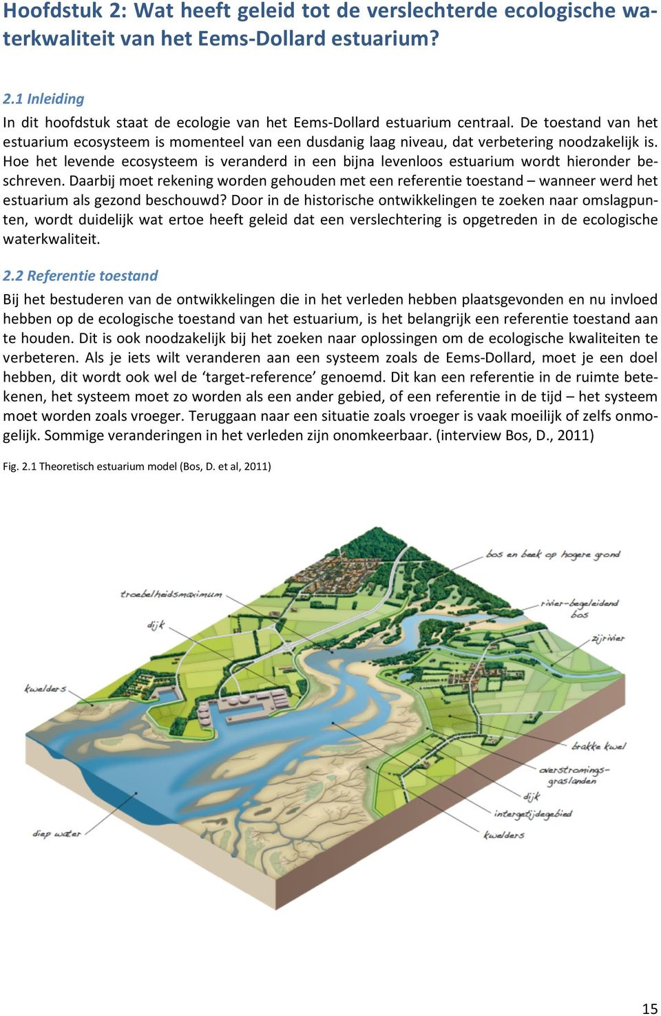 Hoe het levende ecosysteem is veranderd in een bijna levenloos estuarium wordt hieronder beschreven.