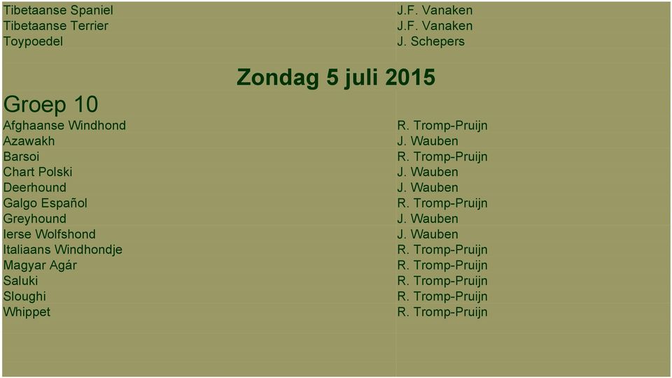 Saluki Sloughi Whippet J.F. Vanaken J.F. Vanaken Zondag 5 juli 2015 R. Tromp-Pruijn R.