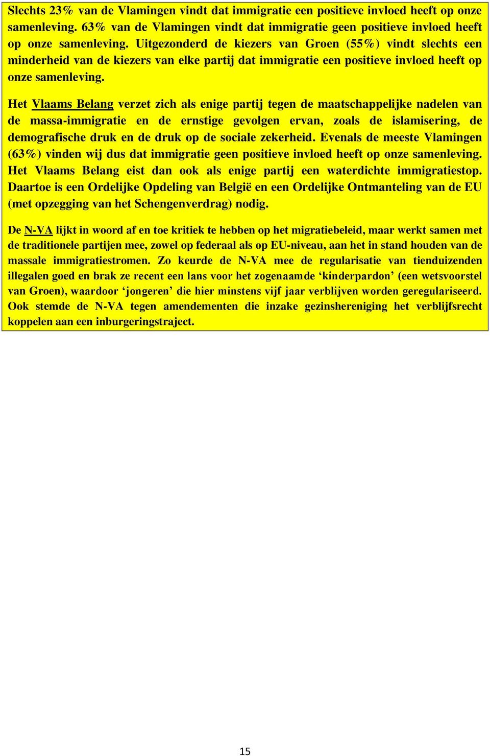 Het Vlaams Belang verzet zich als enige partij tegen de maatschappelijke nadelen van de massa-immigratie en de ernstige gevolgen ervan, zoals de islamisering, de demografische druk en de druk op de