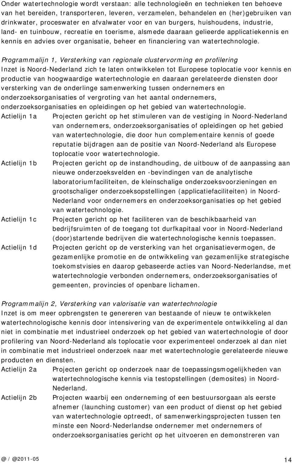 financiering van watertechnologie.