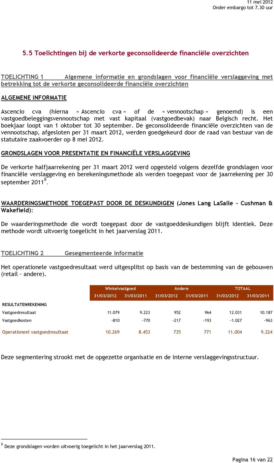 recht. Het boekjaar loopt van 1 oktober tot 30 september.