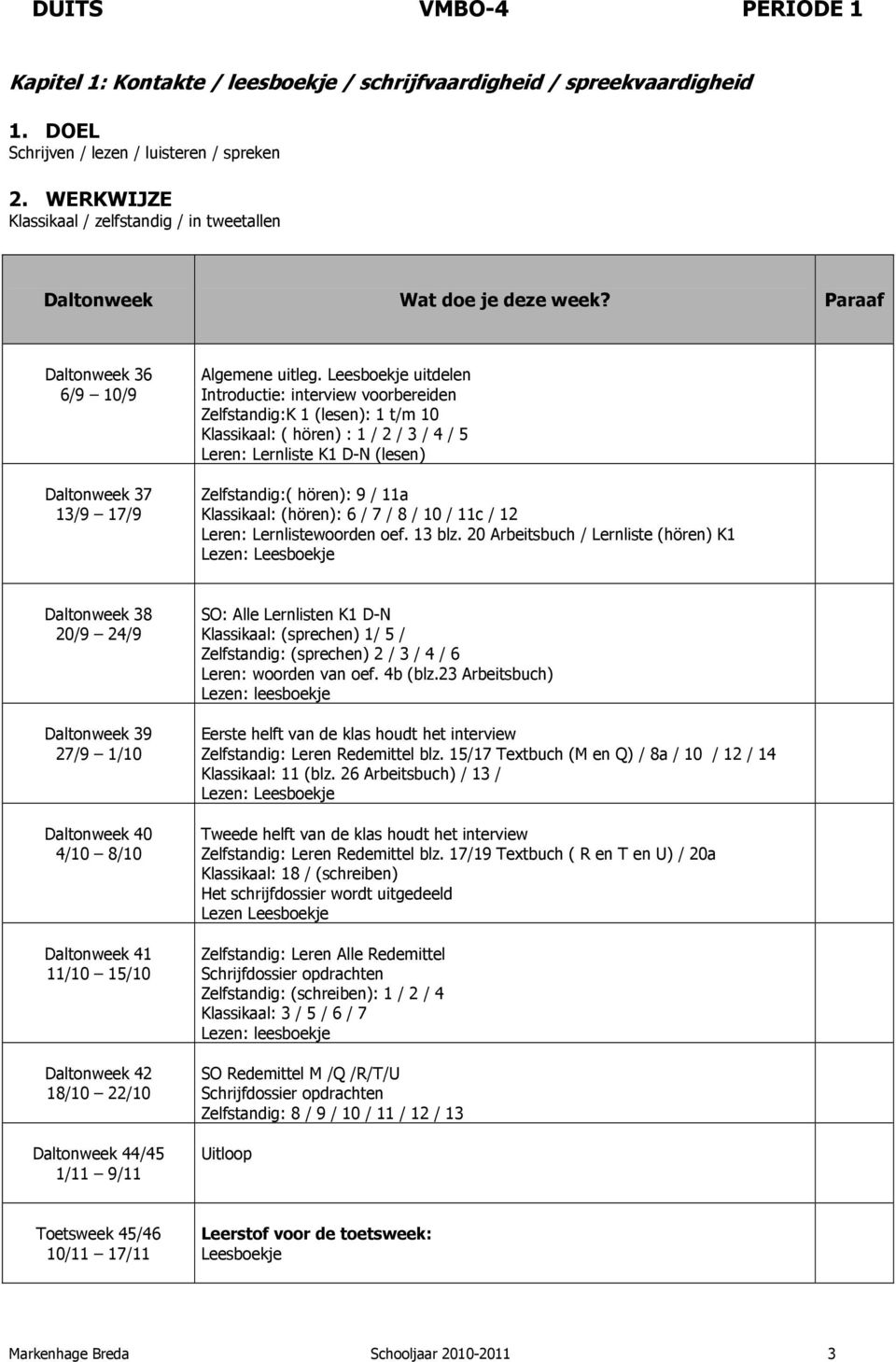 Klassikaal: (hören): 6 / 7 / 8 / 10 / 11c / 12 Leren: Lernlistewoorden oef. 13 blz.