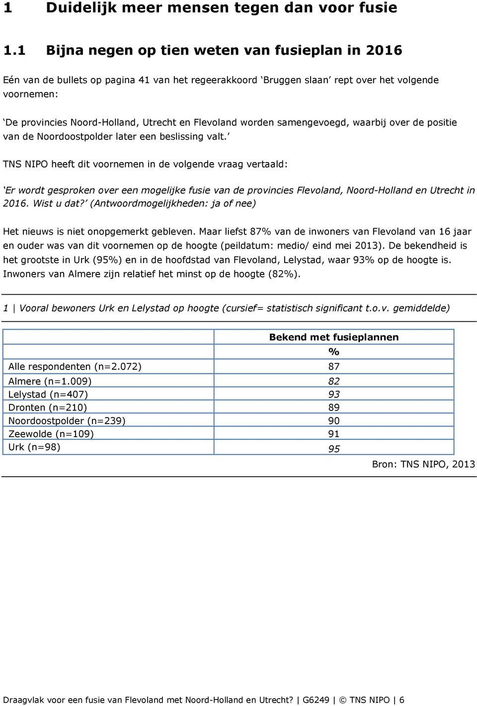 Flevoland worden samengevoegd, waarbij over de positie van de Noordoostpolder later een beslissing valt.