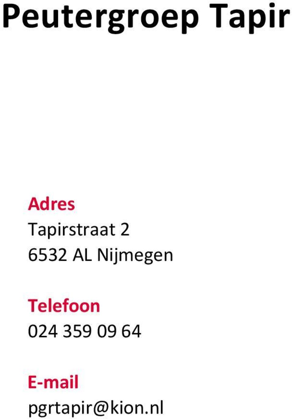 Nijmegen Telefoon 024 359