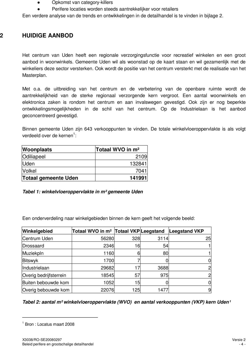 Gemeente Uden wil als woonstad op de kaart staan en wil gezamenlijk met de winkeliers deze sector versterken. Ook wordt de positie van het centrum versterkt met de realisatie van het Masterplan.