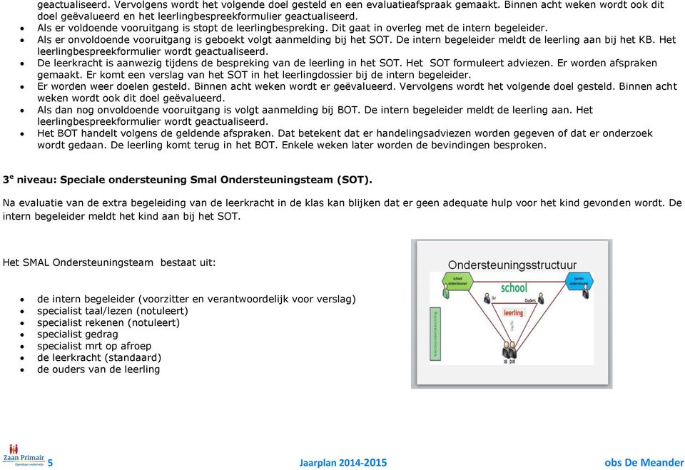 De intern begeleider meldt de leerling aan bij het KB. Het leerlingbespreekformulier wordt geactualiseerd. De leerkracht is aanwezig tijdens de bespreking van de leerling in het SOT.