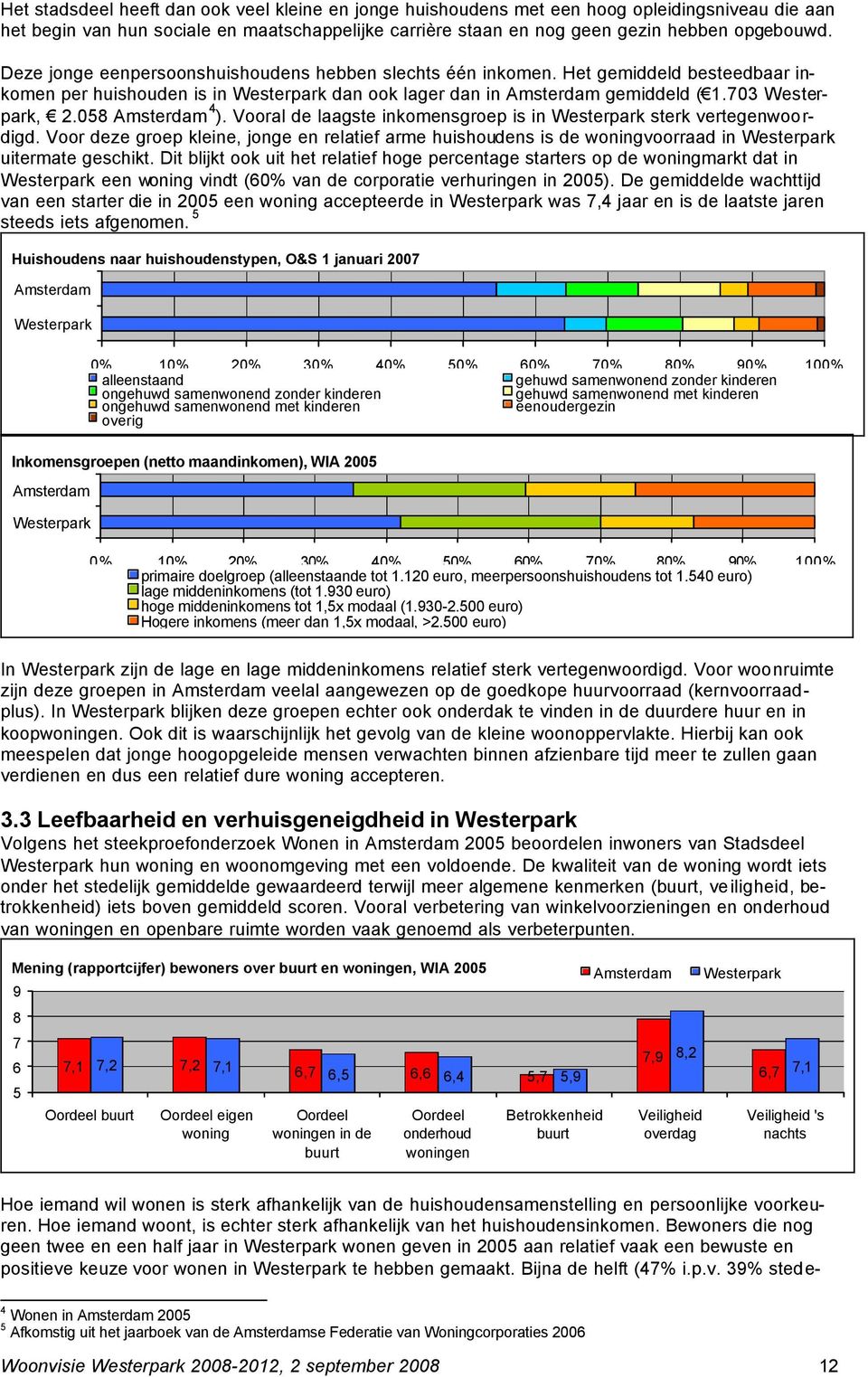 058 Amsterdam 4 ). Vooral de laagste inkomensgroep is in Westerpark sterk vertegenwoordigd.
