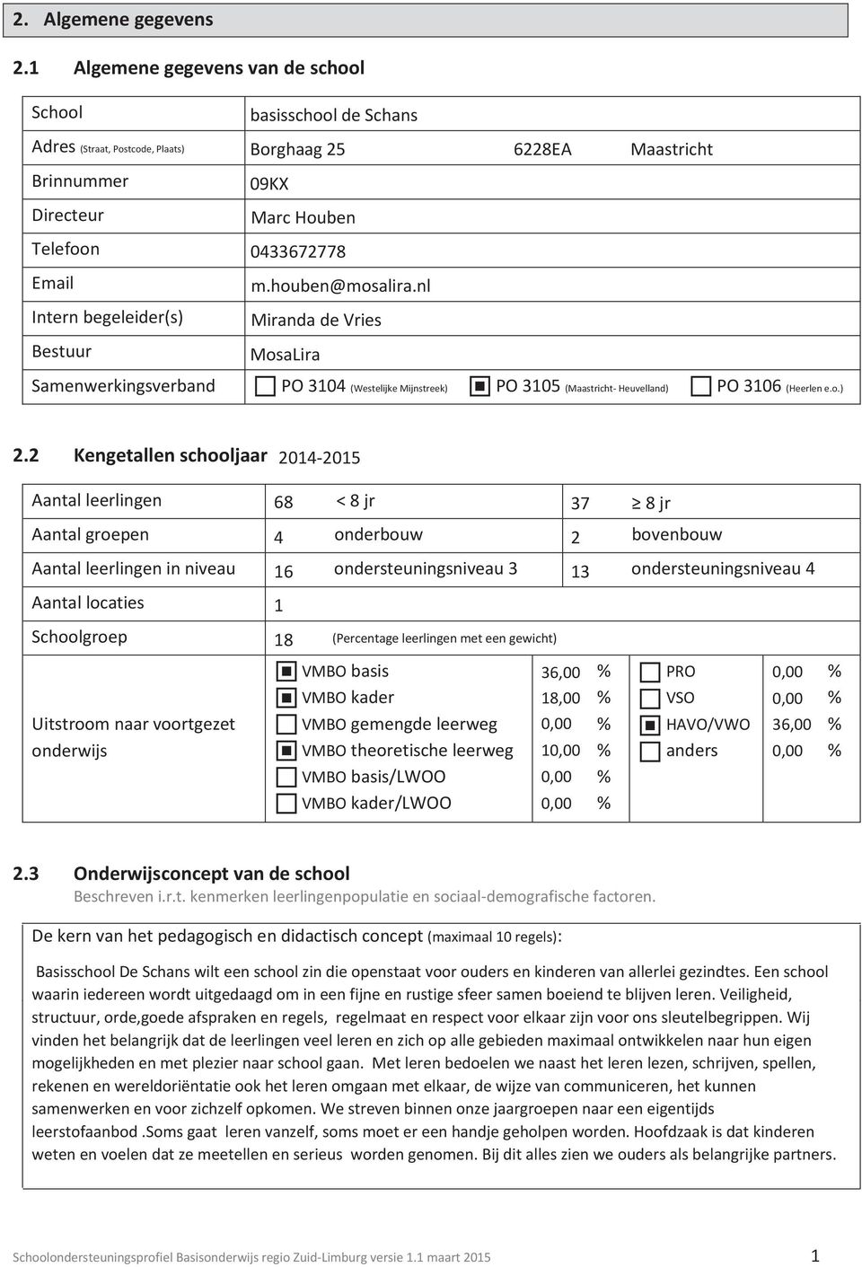 Houben 067778 m.houben@mosalira.nl Miranda de Vries MosaLira Samenwerkingsverband PO 10 (Westelijke Mijnstreek) 