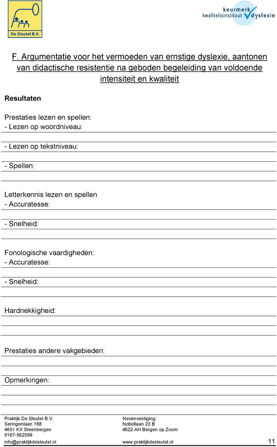 tekstniveau: - Spellen: Letterkennis lezen en spellen - Accuratesse: - Snelheid: Fonologische vaardigheden: -