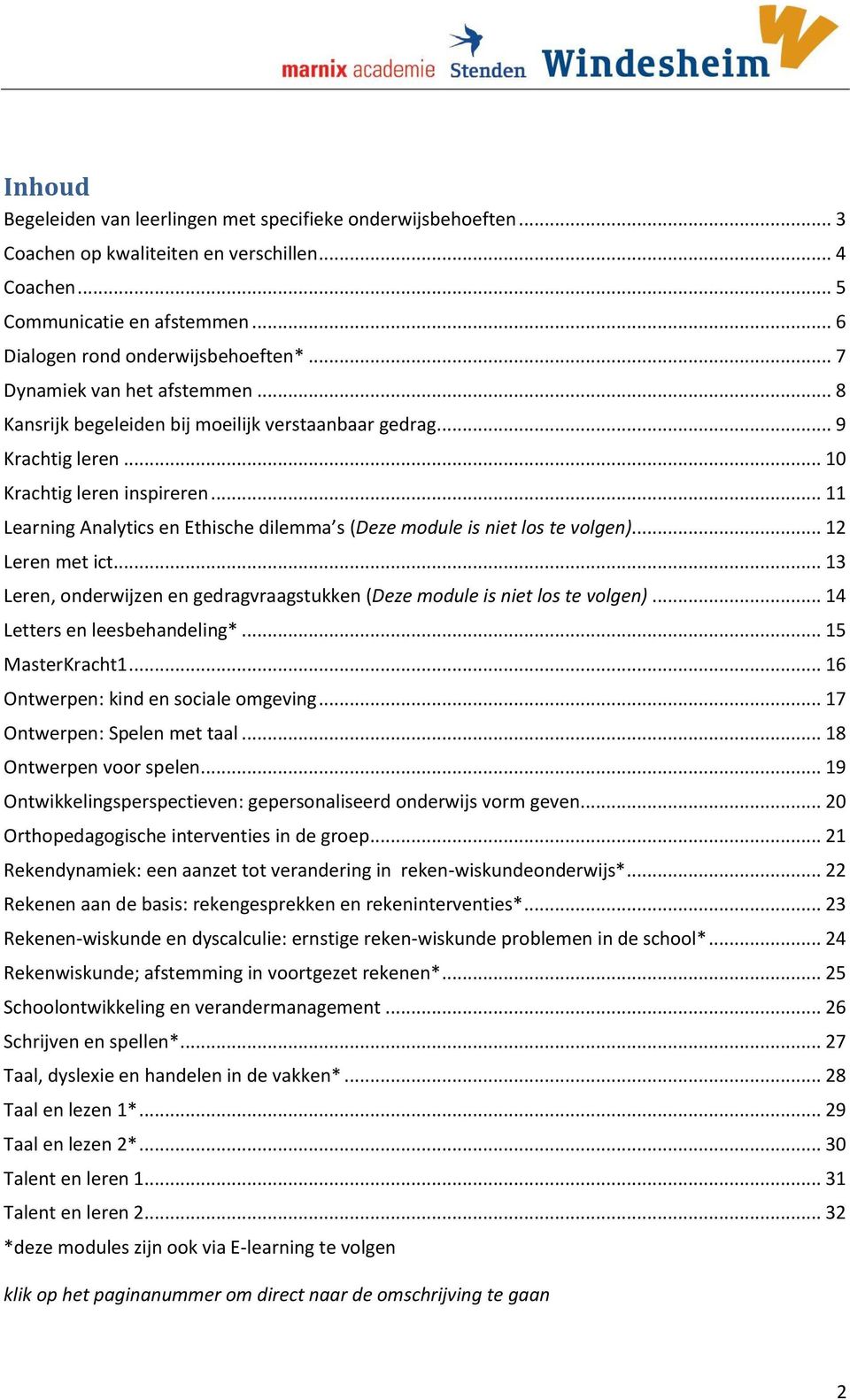 .. 11 Learning Analytics en Ethische dilemma s (Deze module is niet los te volgen)... 12 Leren met ict... 13 Leren, onderwijzen en gedragvraagstukken (Deze module is niet los te volgen).