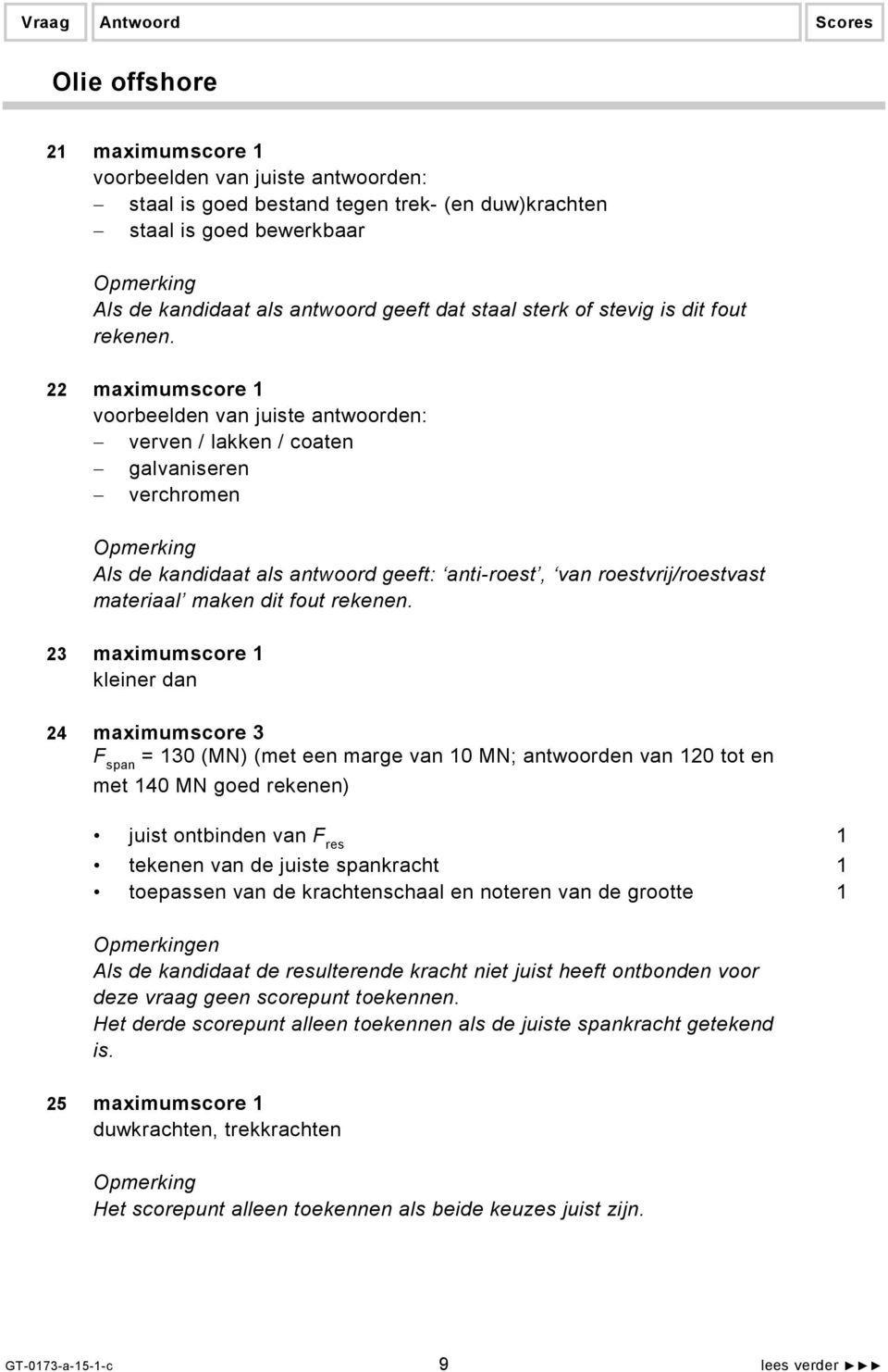 22 maximumscore 1 voorbeelden van juiste antwoorden: verven / lakken / coaten galvaniseren verchromen Opmerking Als de kandidaat als antwoord geeft: anti-roest, van roestvrij/roestvast materiaal