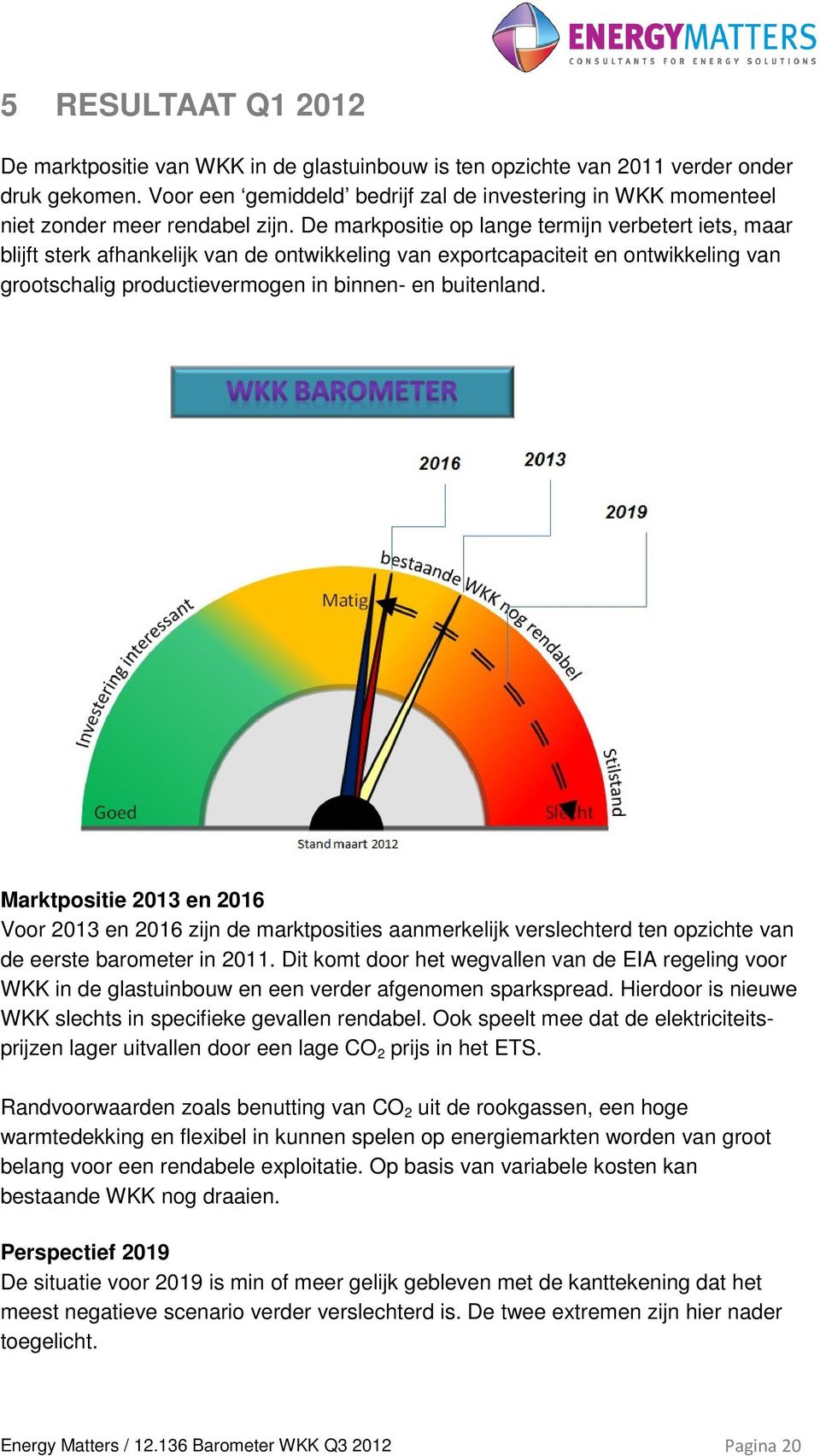 De markpositie op lange termijn verbetert iets, maar blijft sterk afhankelijk van de ontwikkeling van exportcapaciteit en ontwikkeling van grootschalig productievermogen in binnen- en buitenland.