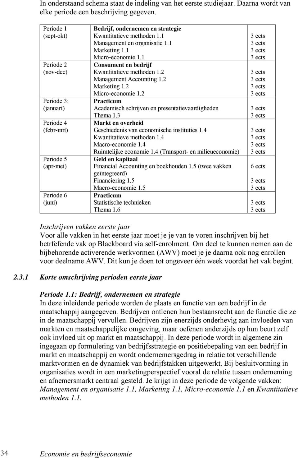 1 Management en organisatie 1.1 Marketing 1.1 Micro-economie 1.1 Consument en bedrijf Kwantitatieve methoden 1.2 Management Accounting 1.2 Marketing 1.2 Micro-economie 1.