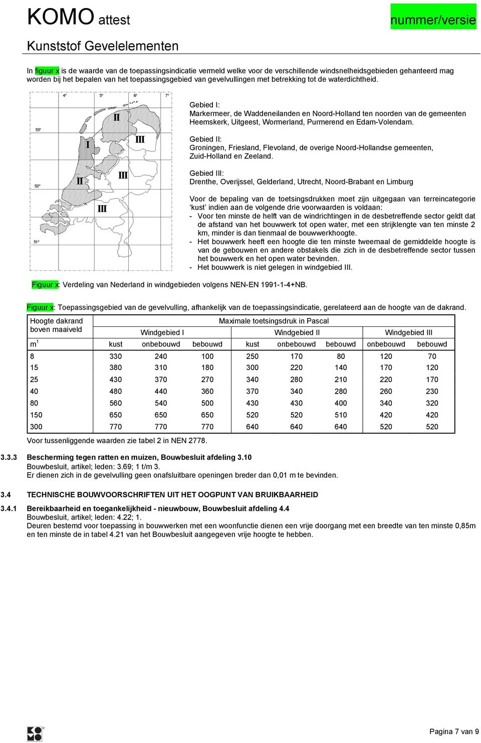 Gebied II: Groningen, Friesland, Flevoland, de overige Noord-Hollandse gemeenten, Zuid-Holland en Zeeland.