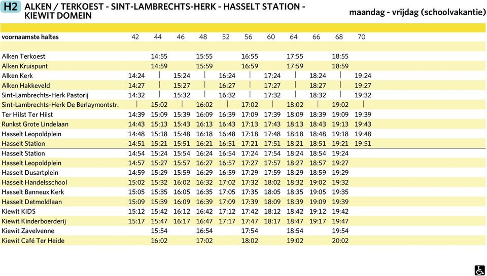 17:32 18:32 19:32 Sint-Lambrechts-Herk De Berlaymontstr.