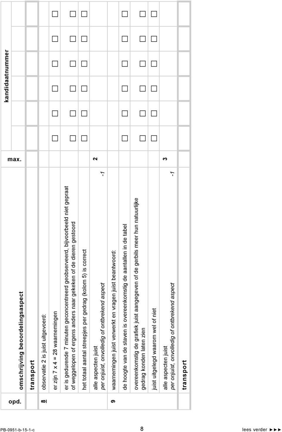 weggelopen of ergens anders naar gekeken of de dieren gestoord het totaal aantal streepjes per gedrag (kolom 5) is correct 9 waarnemingen juist verwerkt en