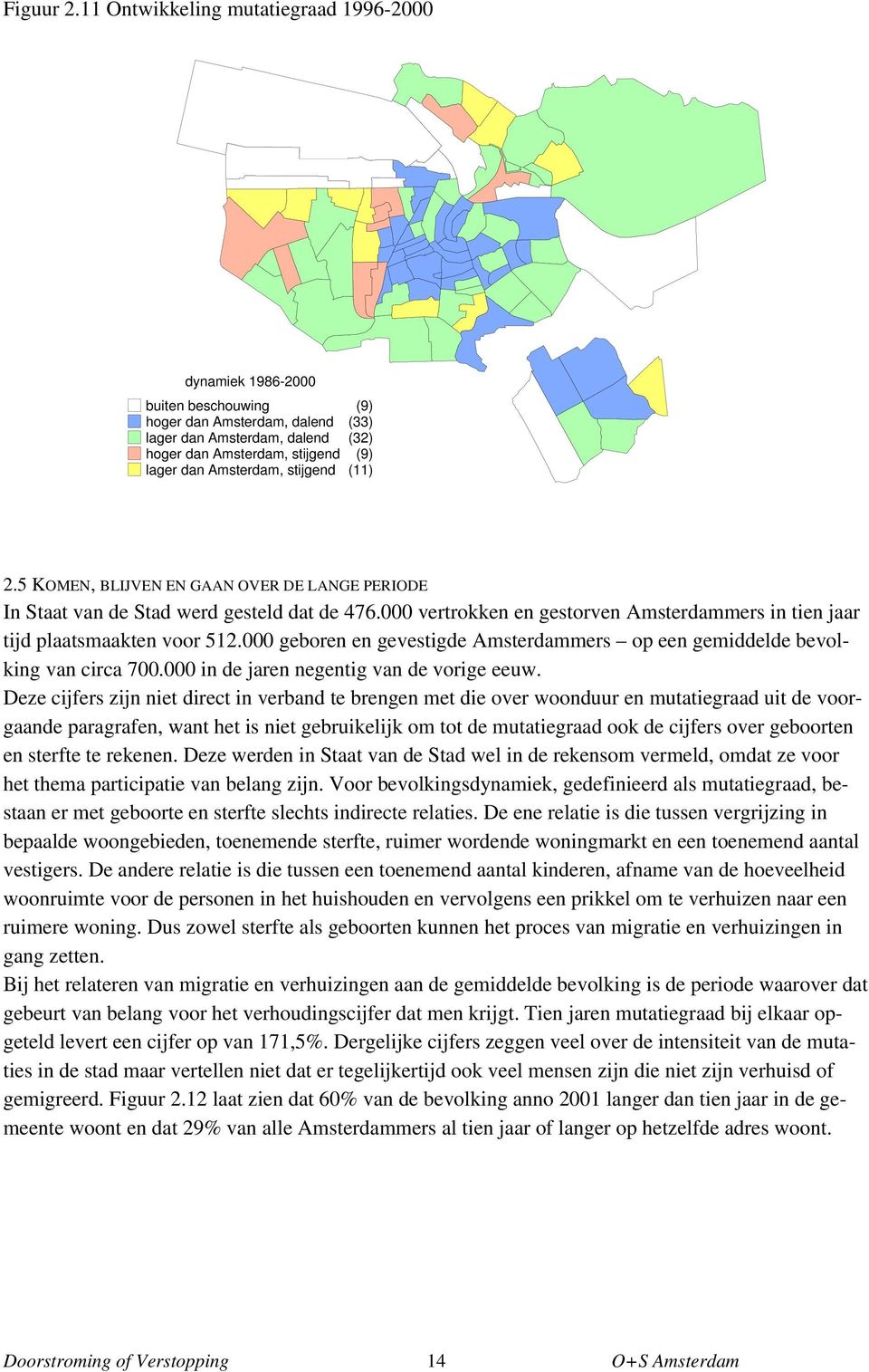 Amsterdam, stijgend (11) 2.5 KOMEN, BLIJVEN EN GAAN OVER DE LANGE PERIODE In Staat van de Stad werd gesteld dat de 476.