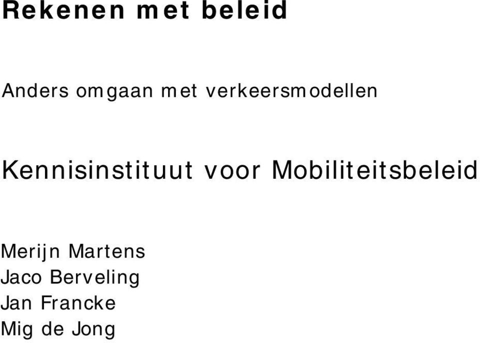 Mobiliteitsbeleid Merijn Martens