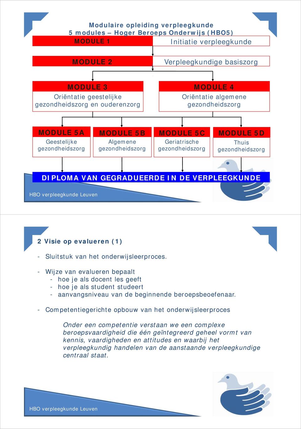 onderwijsleerproces. - Wijze van evalueren bepaalt - hoe je als docent les geeft - hoe je als student studeert - aanvangsniveau van de beginnende beroepsbeoefenaar.