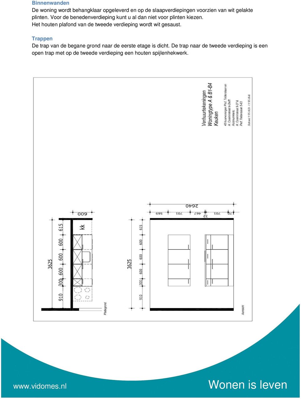 Het houten plafond van de tweede verdieping wordt wit gesaust.