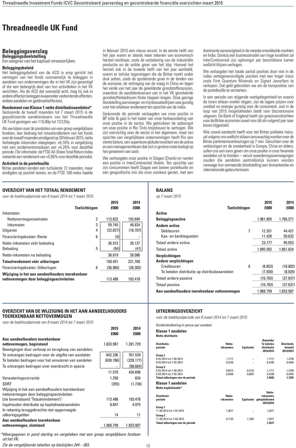 deel van hun activiteiten in het VK verrichten. Als de ACD dat wenselijk acht, mag hij ook in andere effecten beleggen (waaronder vastrentende effecten, andere aandelen en geldmarkteffecten).