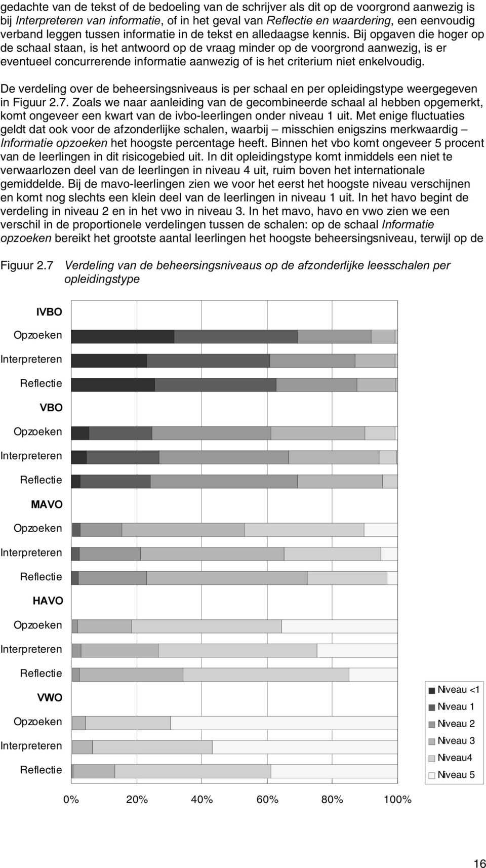 Bij opgaven die hoger op de schaal staan, is het antwoord op de vraag minder op de voorgrond aanwezig, is er eventueel concurrerende informatie aanwezig of is het criterium niet enkelvoudig.