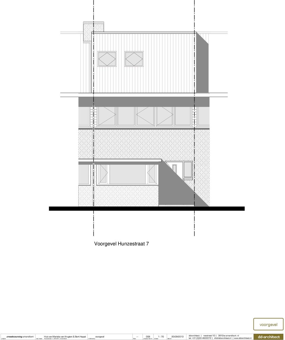 Hunzestraat 7 3812HT Amersfoort dd-architect roestraat 10 3812ex amersfoort nl voorgevel