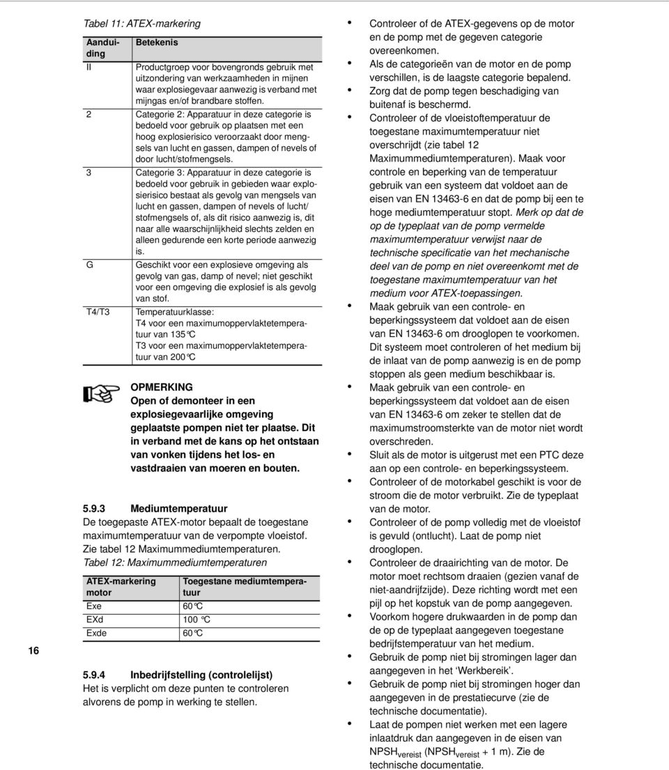 2 Categorie 2: Apparatuur in deze categorie is bedoeld voor gebruik op plaatsen met een hoog explosierisico veroorzaakt door mengsels van lucht en gassen, dampen of nevels of door lucht/stofmengsels.