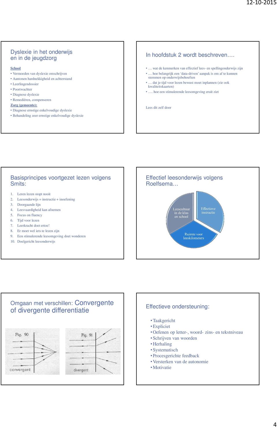 wat de kenmerken van effectief lees- en spellingonderwijs zijn hoe belangrijk een data-driven aanpak is om af te kunnen stemmen op onderwijsbehoeften dat je tijd voor lezen bewust moet inplannen (zie