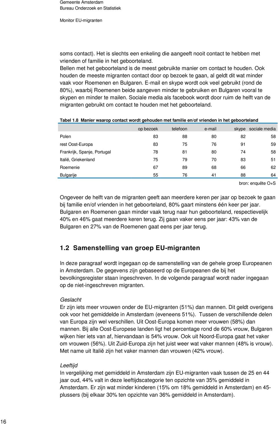 E-mail en skype wordt ook veel gebruikt (rond de 80%), waarbij Roemenen beide aangeven minder te gebruiken en Bulgaren vooral te skypen en minder te mailen.