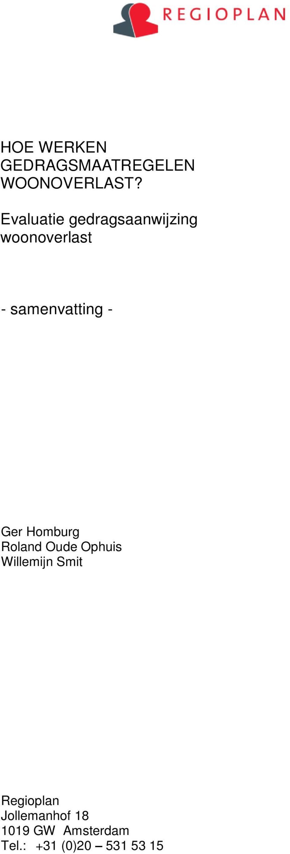 samenvatting - Ger Homburg Roland Oude Ophuis