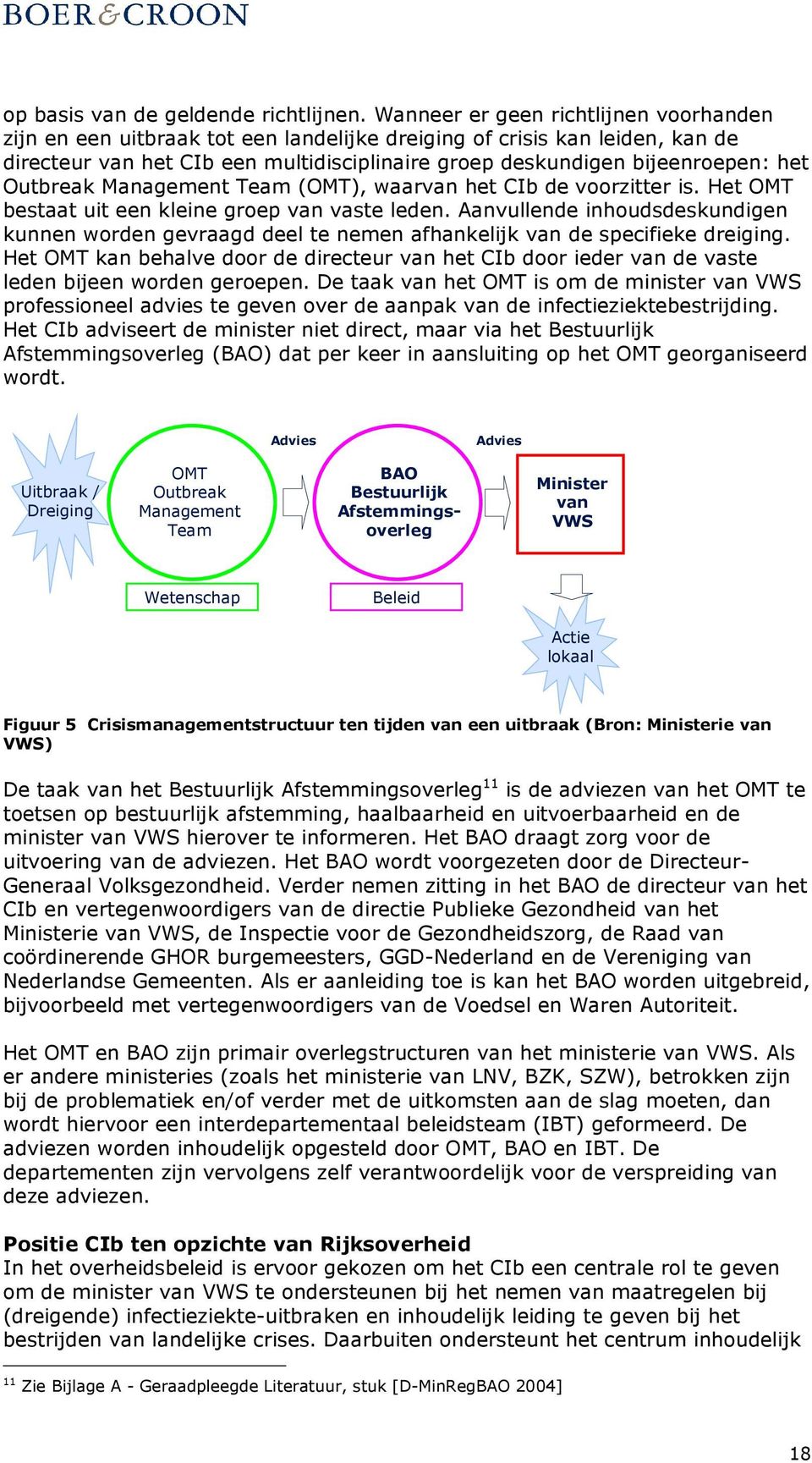 Outbreak Management Team (OMT), waarvan het CIb de voorzitter is. Het OMT bestaat uit een kleine groep van vaste leden.