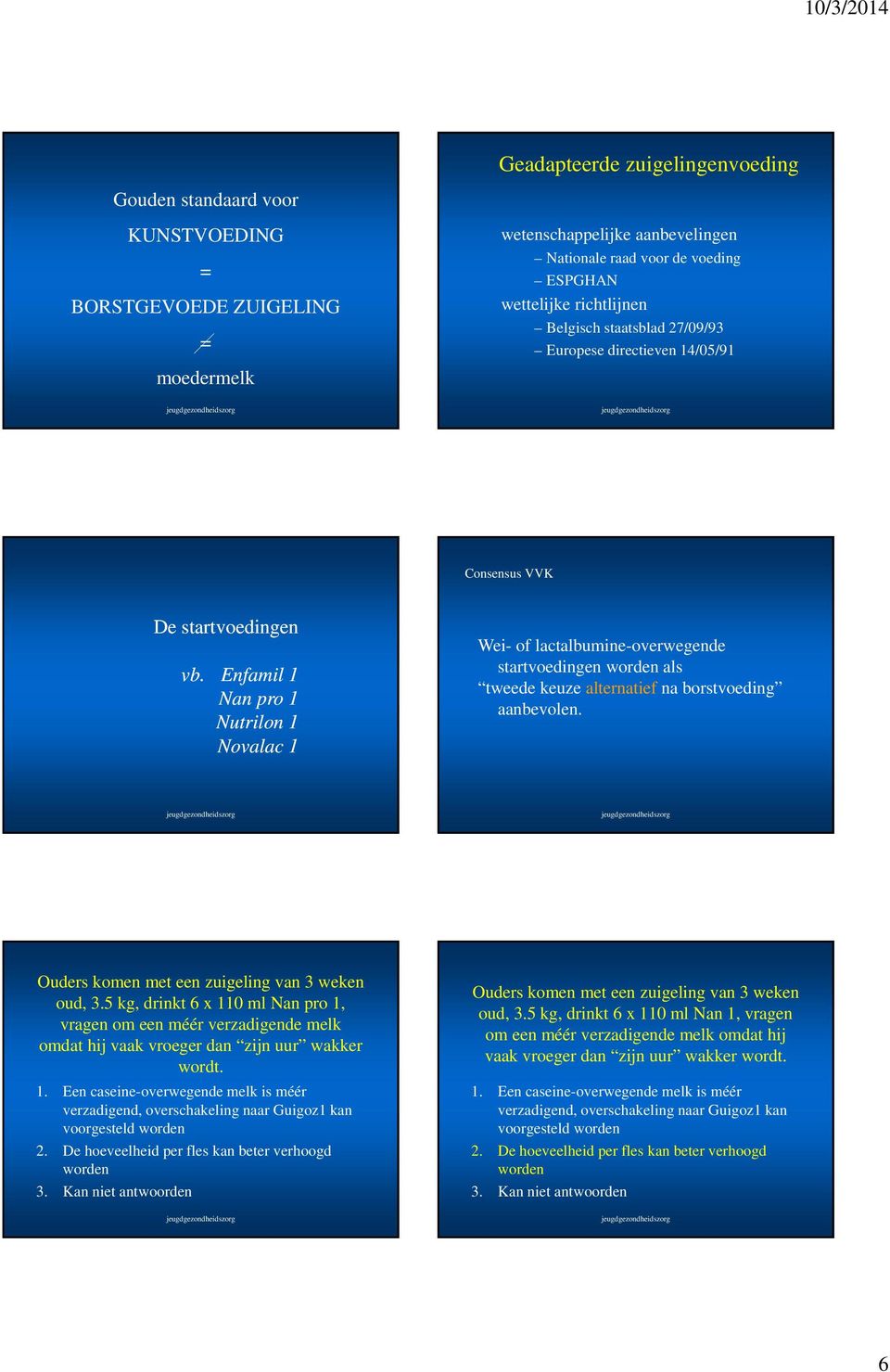 Enfamil 1 Nan pro 1 Nutrilon 1 Novalac 1 Wei- of lactalbumine-overwegende startvoedingen worden als tweede keuze alternatief na borstvoeding aanbevolen.