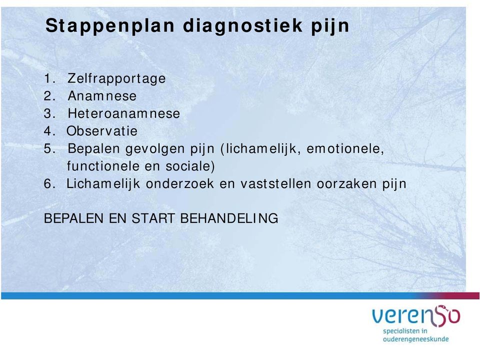 Bepalen gevolgen pijn (lichamelijk, emotionele, functionele