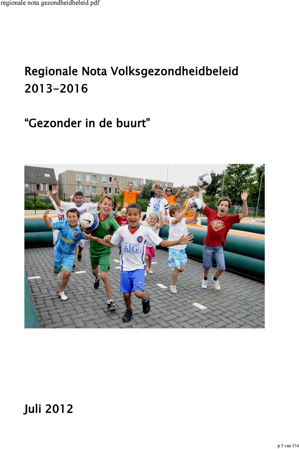 Volksgezondheidbeleid 2013-2016